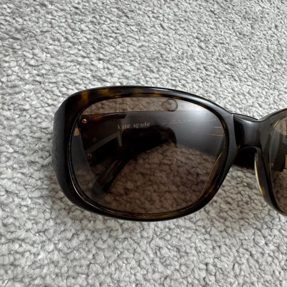 Kate Spade Sunglasses Rhinestone Crystal Hinge Womens Tortoise Shell Made Italy